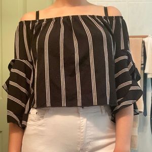 Striped off-the-shoulder top